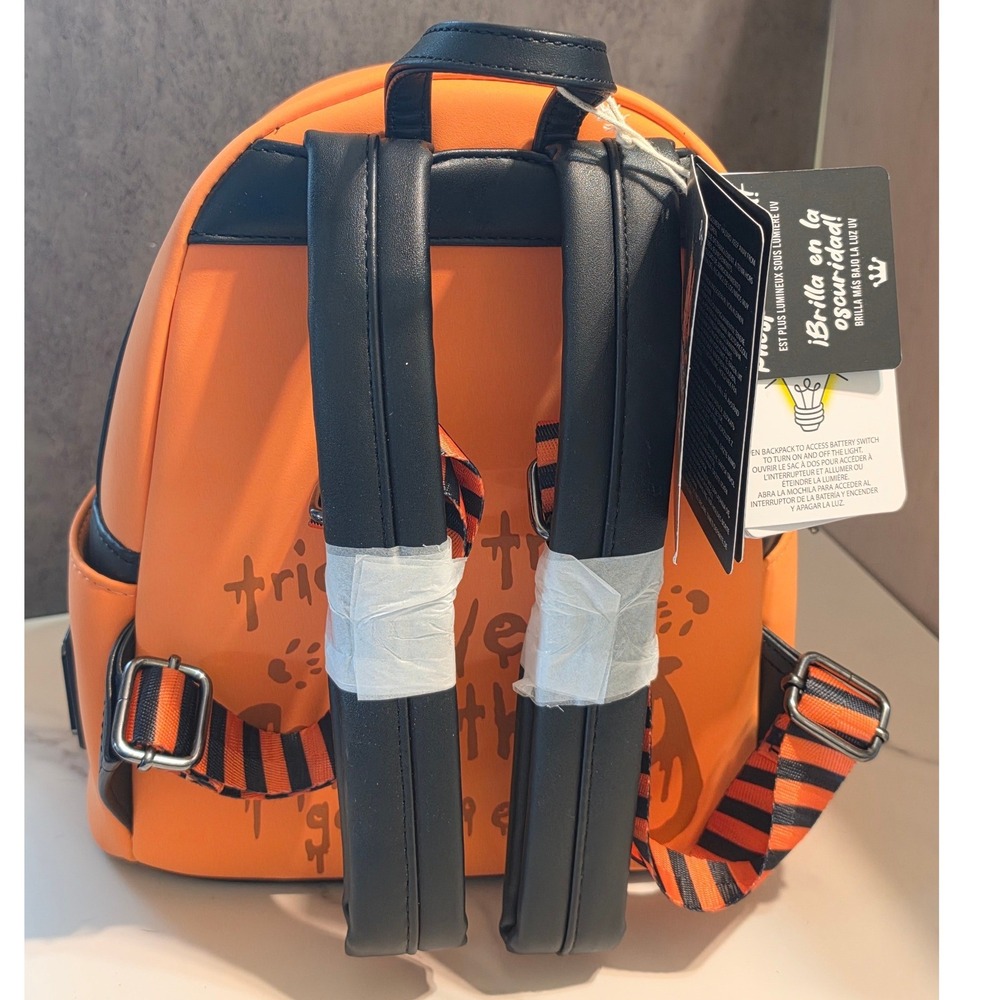 Loungefly Trick r Treat Sam Light Up Mini Backpack Orange Horror Movie Bag NEW - Picture 2 of 8